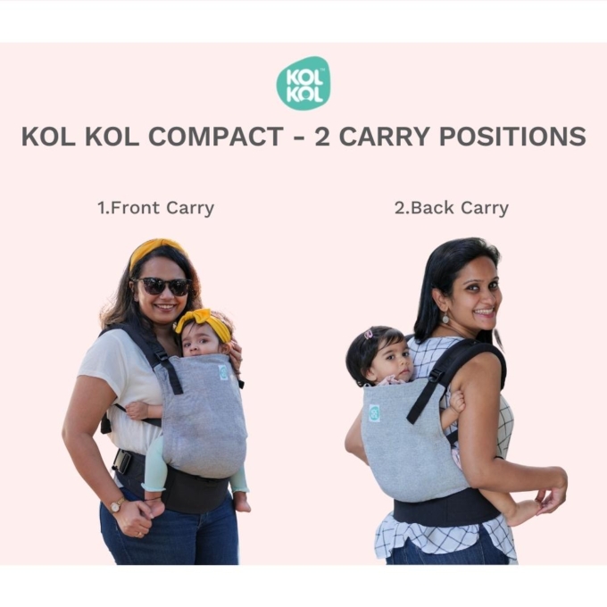 Kol Kol Compact Baby Carrier Greyscale