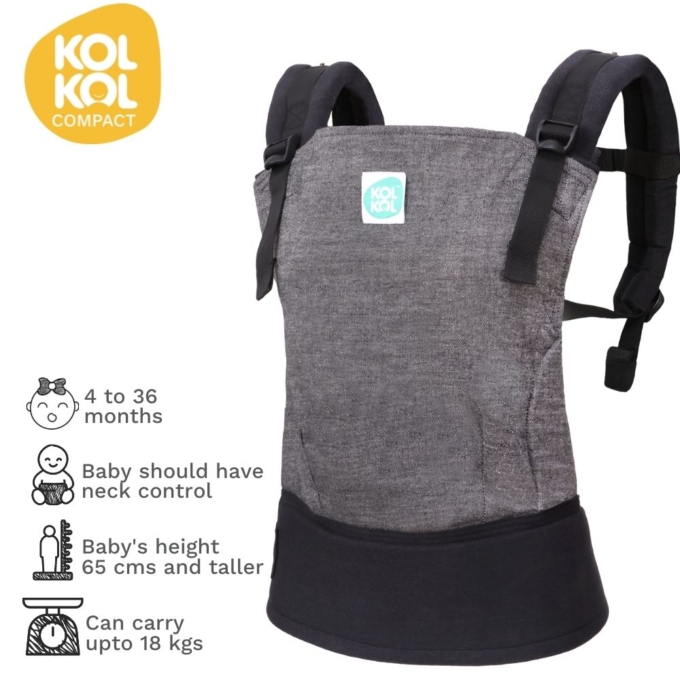 Kol Kol Compact Baby Carrier Charcoal