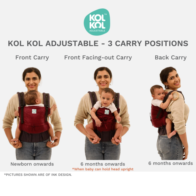 Kol Kol Adjustable Baby Carrier Charcoal